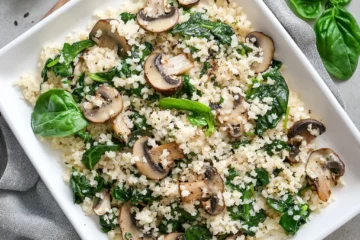 Mushroom Spinach Cauliflower Rice