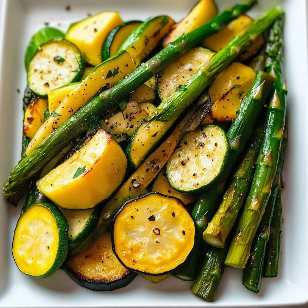 Roasted Zucchini and Yellow Squash and Asparagus