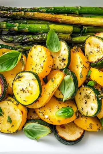 Simple Asparagus With Zucchini and Squash