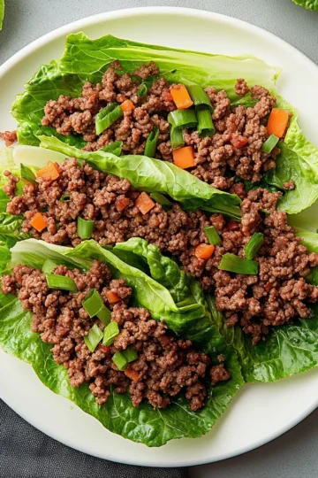 Asian Style Ground Beef Lettuce Wraps