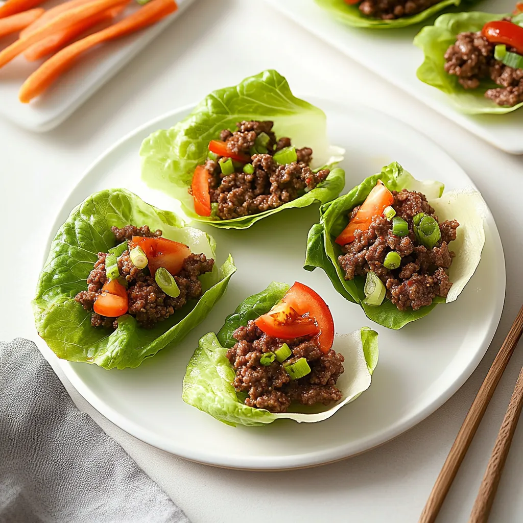 Asian Style Ground Beef Lettuce Wraps