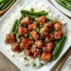 Sesame Chicken with Green Beans and Rice