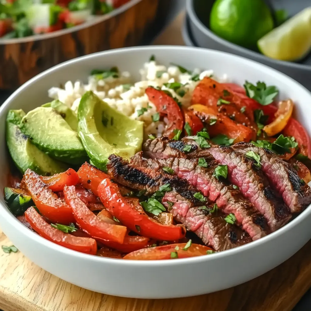 High Protein Steak Fajita Bowl