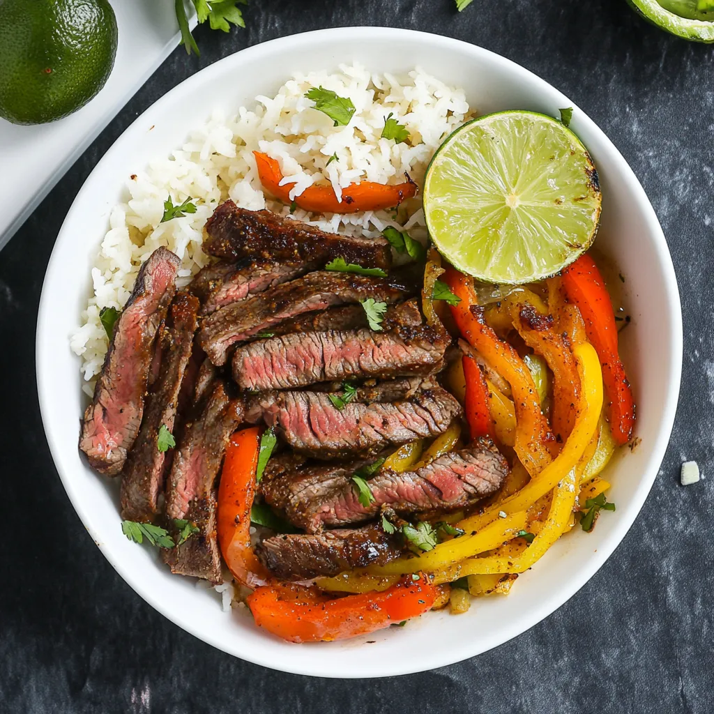 High Protein Steak Fajita Bowl