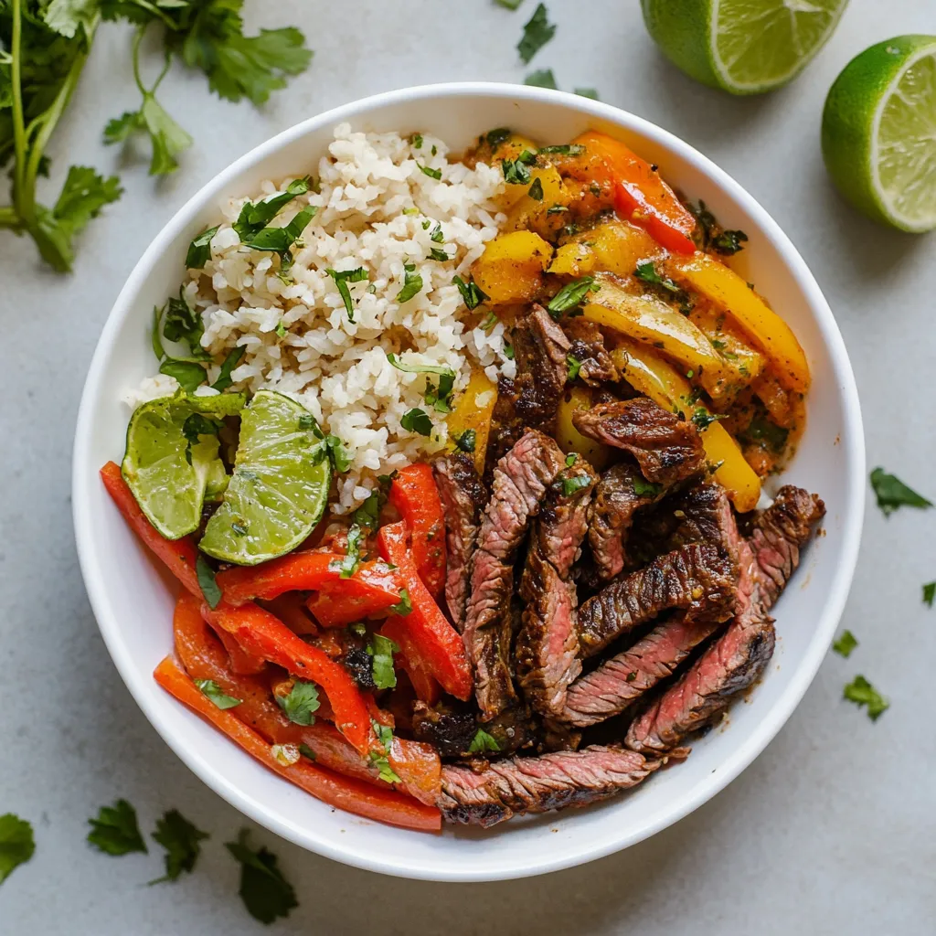 High Protein Steak Fajita Bowl
