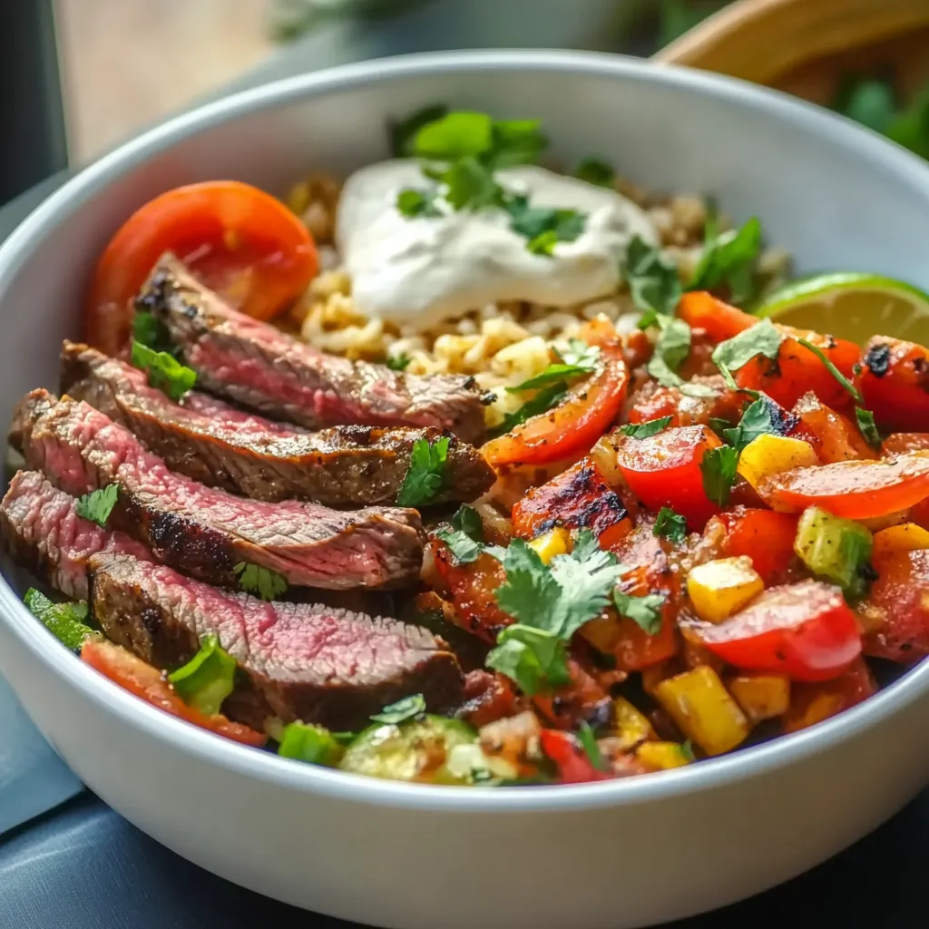 High Protein Steak Fajita Bowl