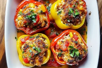 Mediterranean Chicken Stuffed Bell Peppers