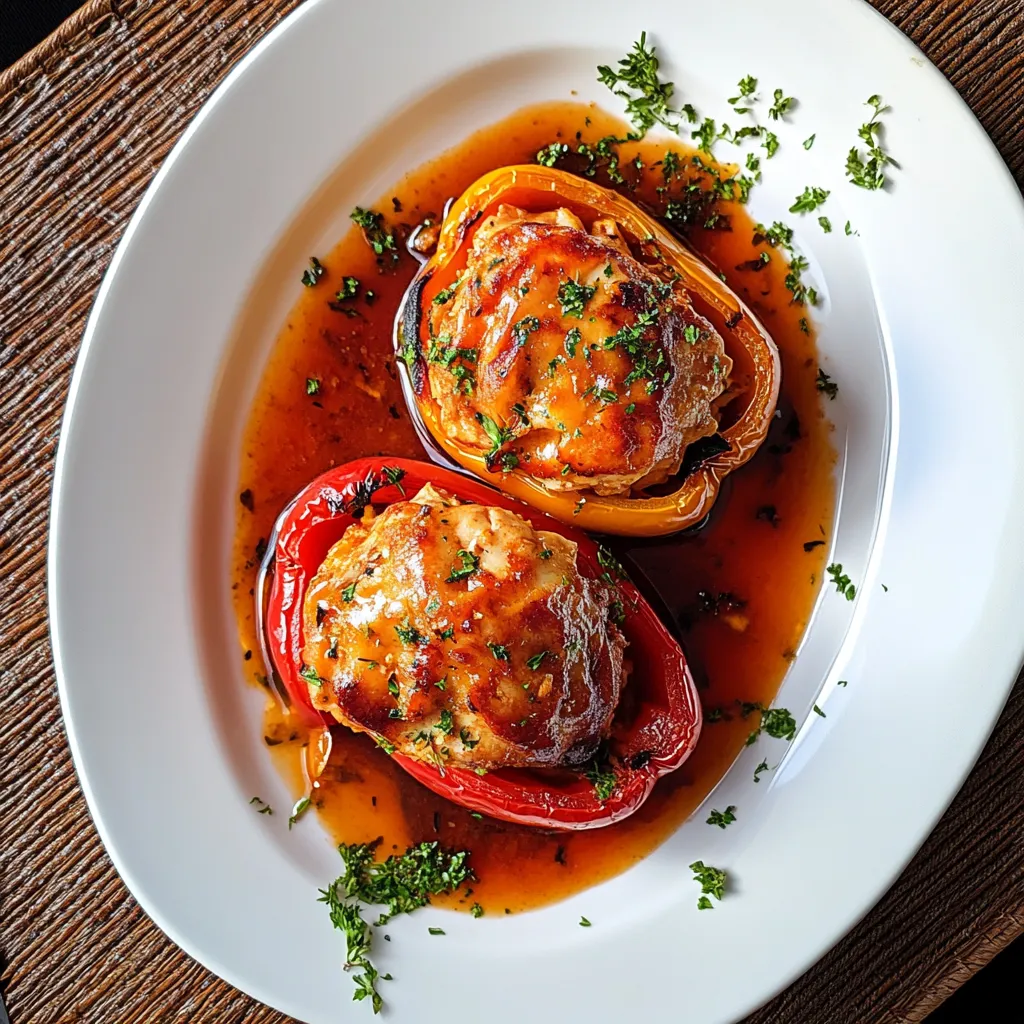 Mediterranean Chicken Stuffed Bell Peppers 