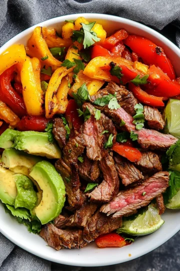 High Protein Steak Fajita Bowl – Low Carb