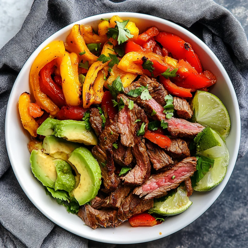 High Protein Steak Fajita Bowl – Low Carb