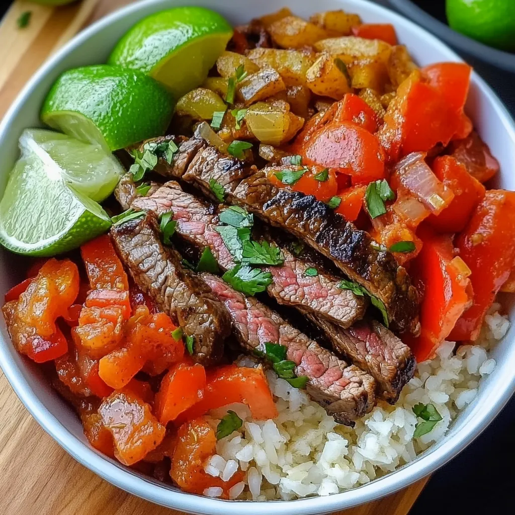High Protein Steak Fajita Bowl – Low Carb
