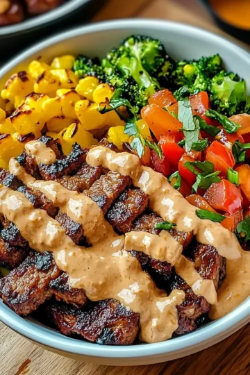 Beef and Veggie Bowls with Comeback Sauce