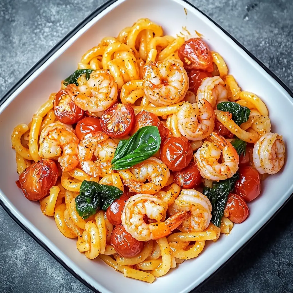 Cherry Tomato Pasta and Shrimp