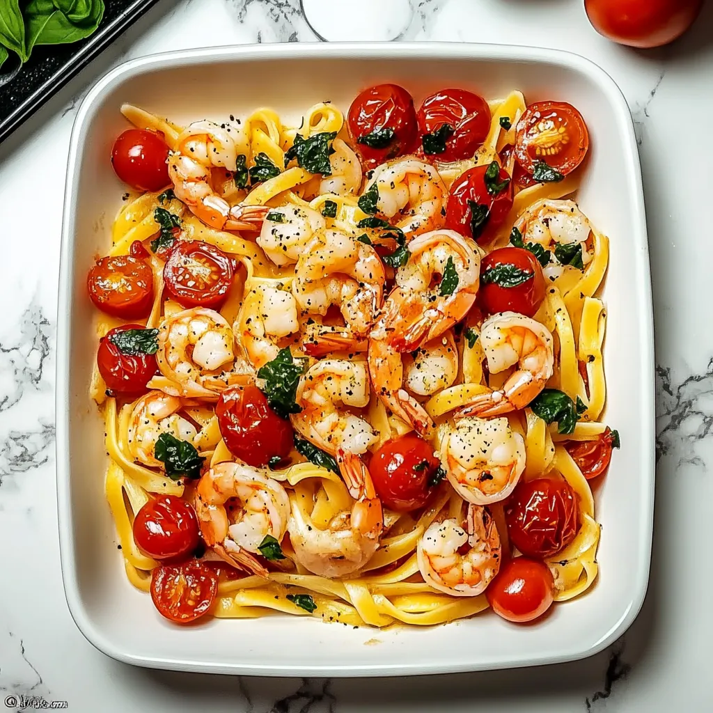 Cherry Tomato Pasta and Shrimp