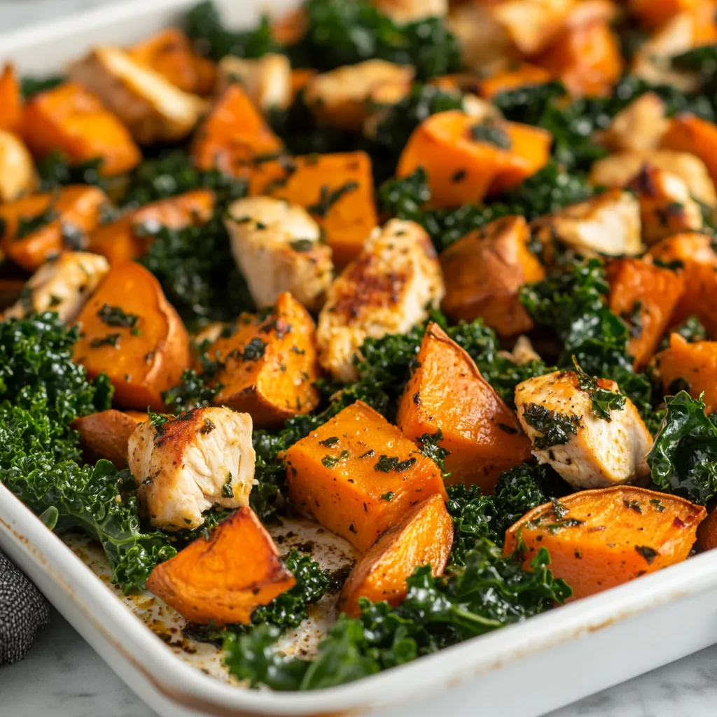 Chicken Kale and Sweet Potato Skillet