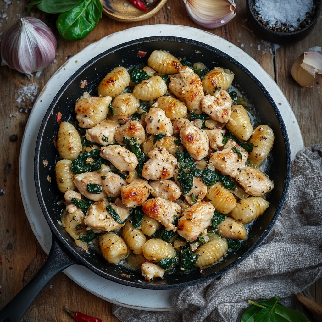 Garlic Chicken Gnocchi Skillet