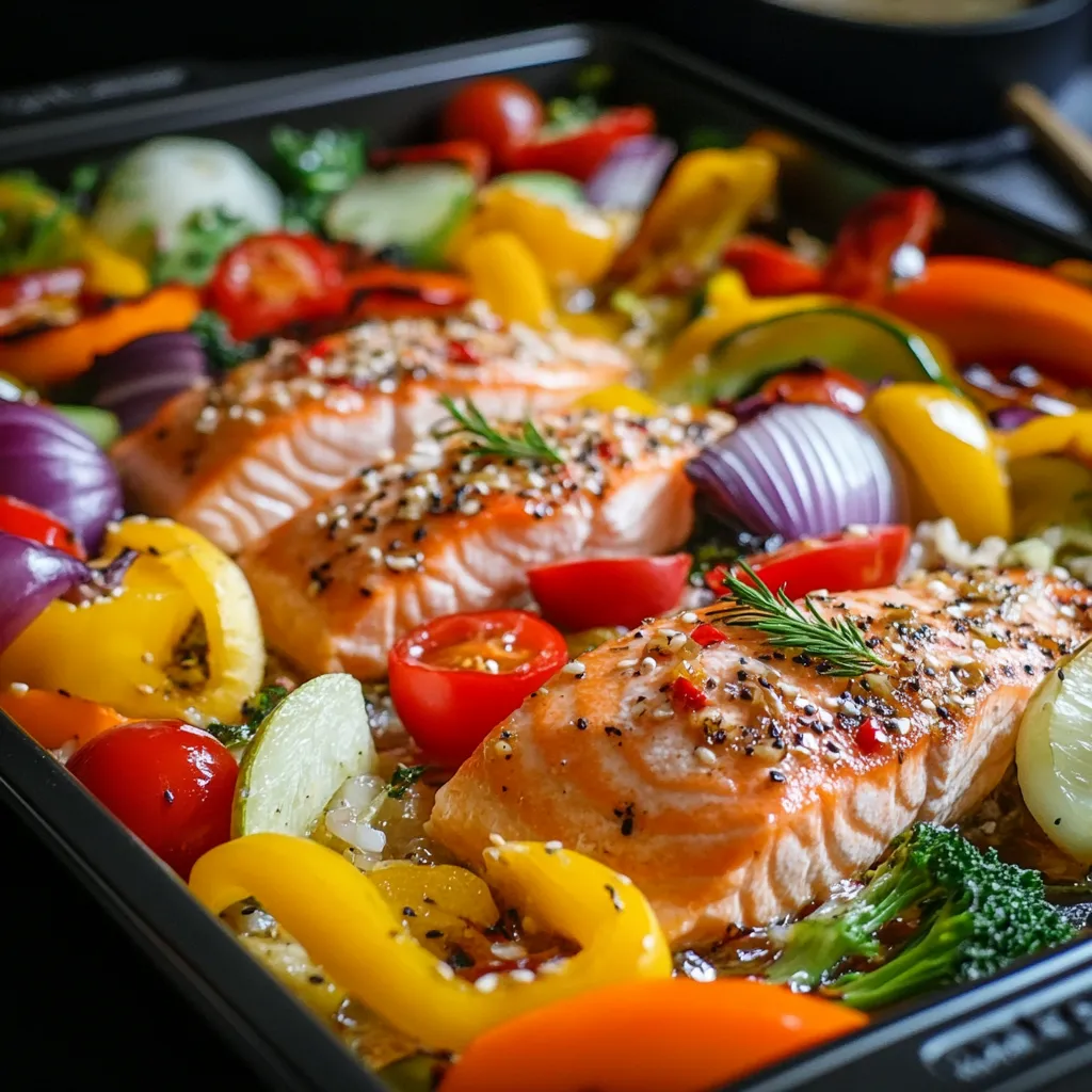Sheet Pan Miso Salmon and Vegetable 
