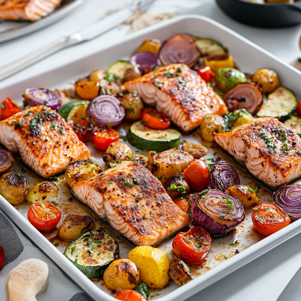 Sheet Pan Miso Salmon and Vegetables