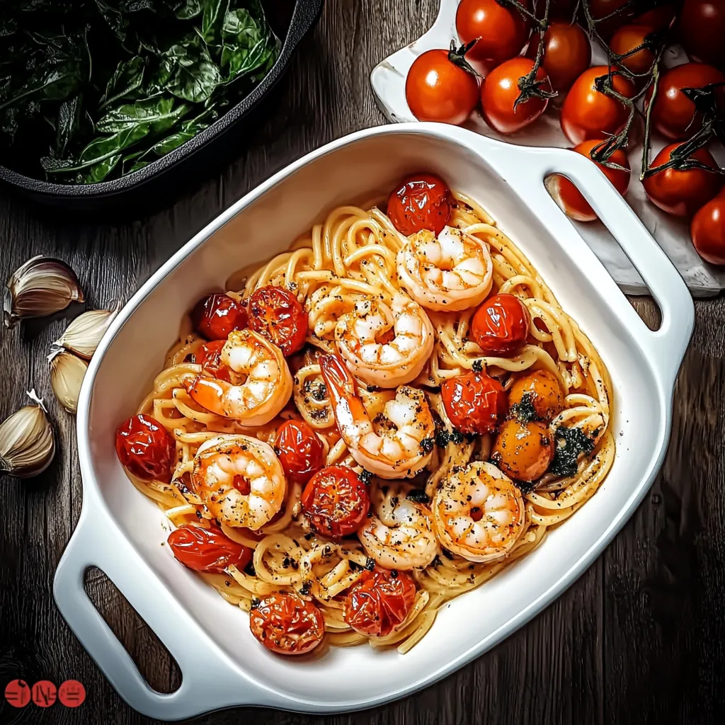Cherry Tomato Pasta and Shrimp