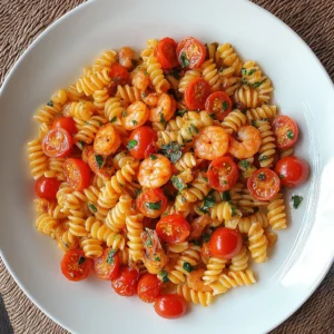 Cherry Tomato Pasta and Shrimp