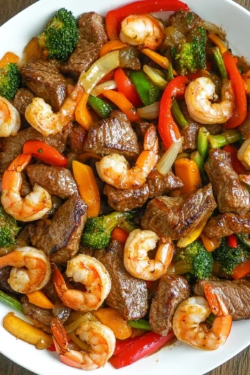 High-Protein Steak and Shrimp Stir-Fry
