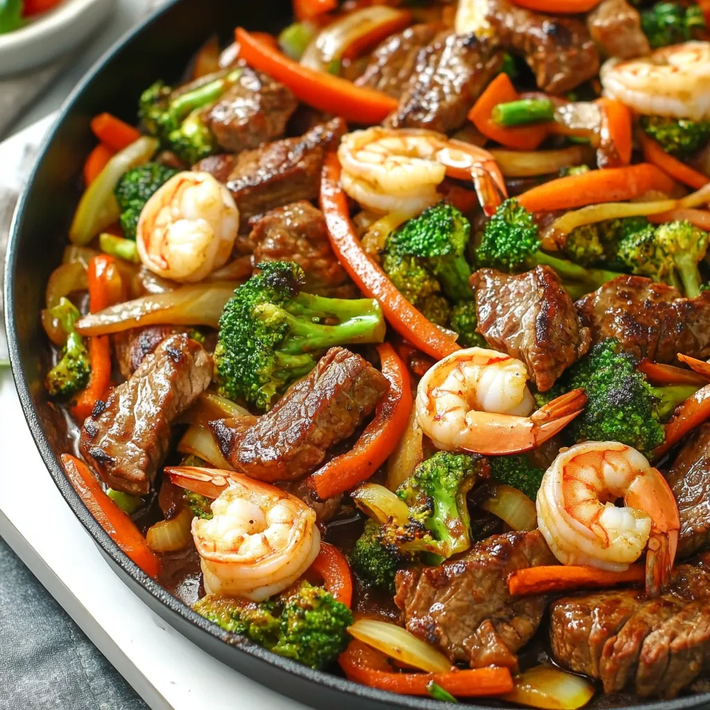 High-Protein Steak and Shrimp Stir-Fry