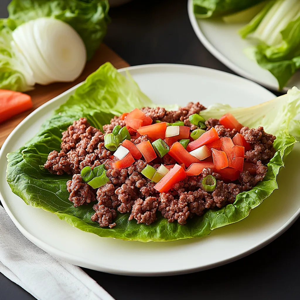 Asian-Style Ground Beef Lettuce Wraps