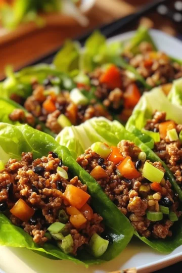 Asian-Style Ground Beef Lettuce Wraps