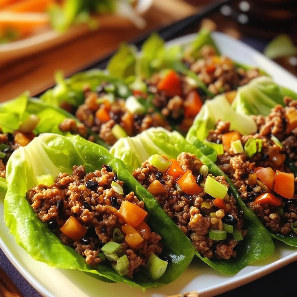  Asian-Style Ground Beef Lettuce Wraps