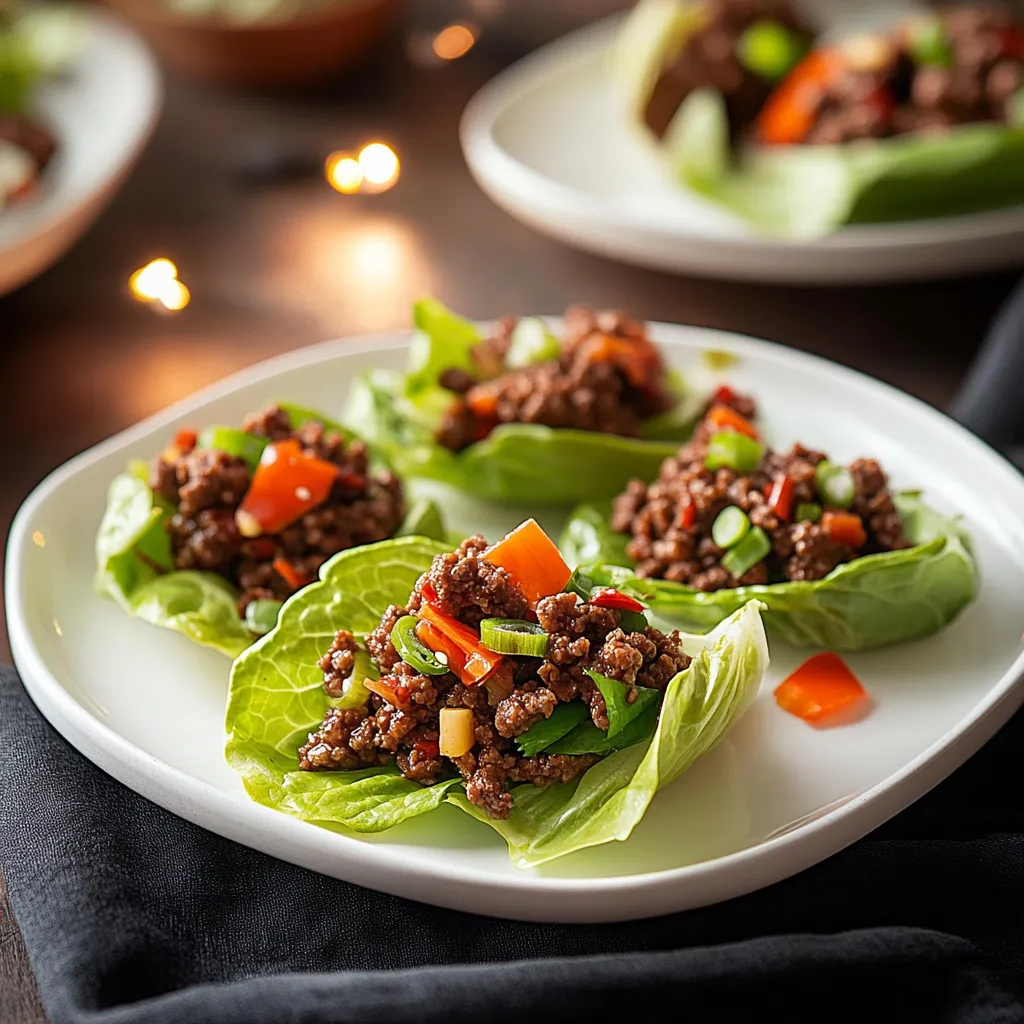 Asian-Style Ground Beef Lettuce Wraps