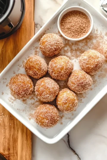 Cinnamon Sugar Donut Holes Fried