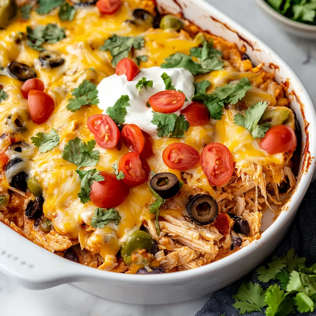 Easy Chicken Burrito Casserole 