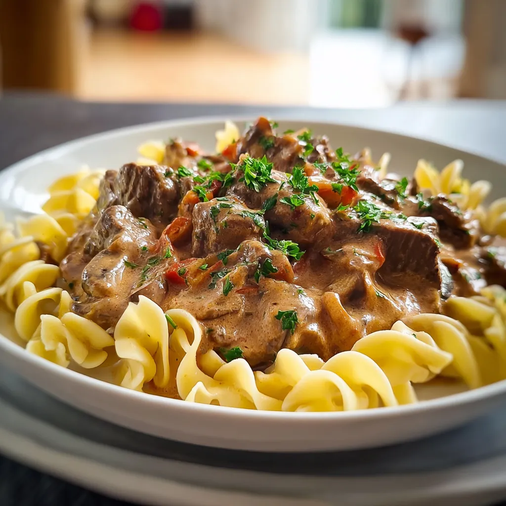 Easy Healthy Beef Stroganoff