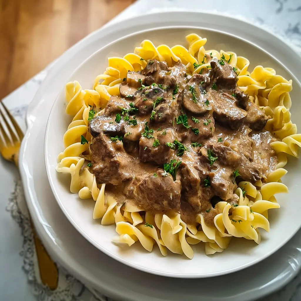 Easy Healthy Ground Beef Stroganoff