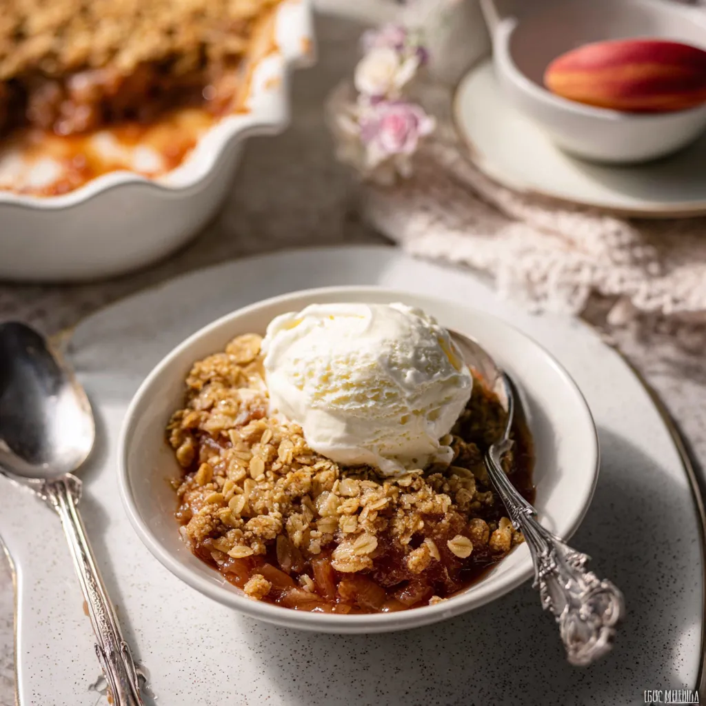 Easy Raspberry Rhubarb Crisp