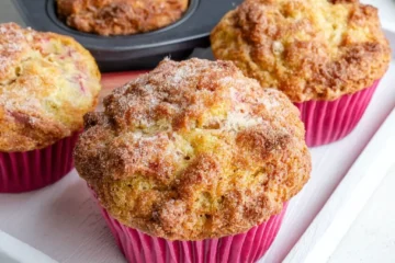 Greek Yogurt Rhubarb Muffins