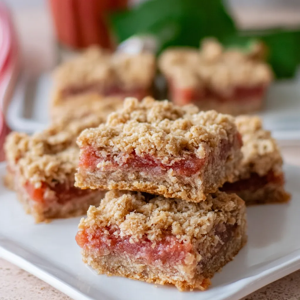 Healthy Rhubarb Oatmeal Bars