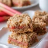 Oatmeal Rhubarb Bars With Crumb Topping