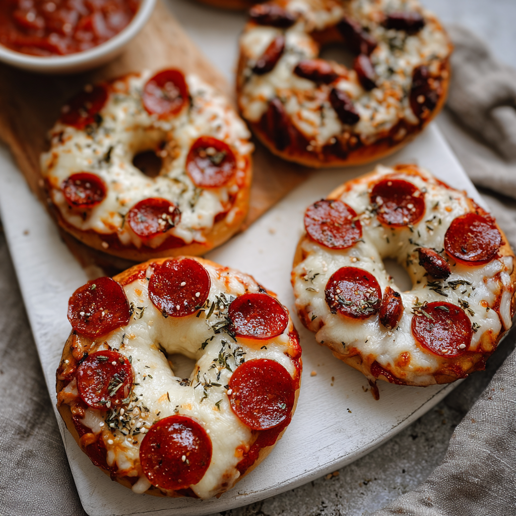 Quick and Easy Air Fryer Bagel Pizzas Recipe