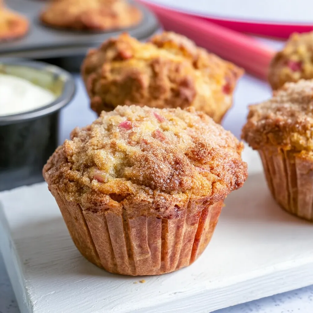 Rhubarb Muffins with Greek Yogurt