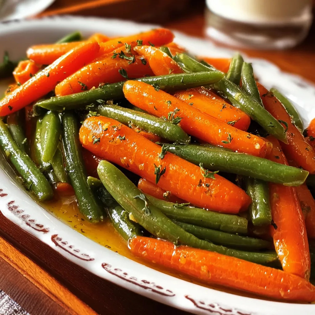 Easy & Quick Honey Glazed Carrots and Green Beans