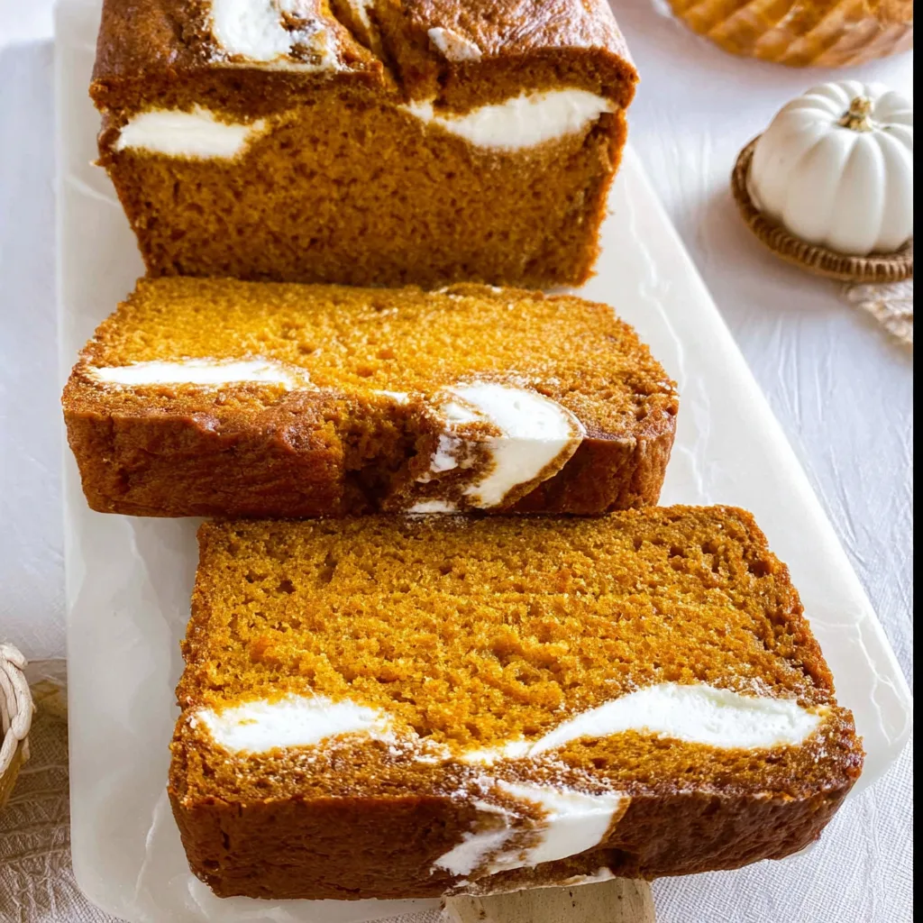 Pumpkin Bread With Cream Cheese Swirl