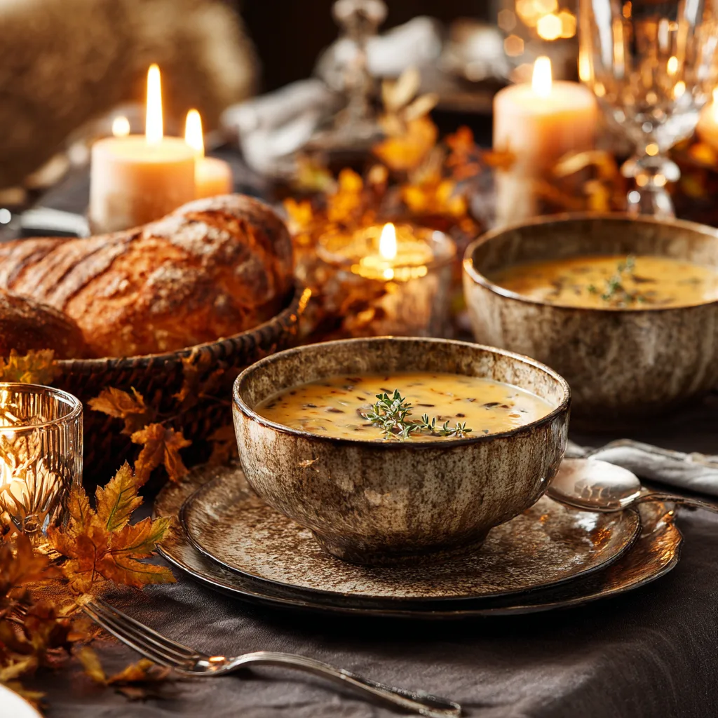 Healthy Pumpkin Wild Rice Soup 