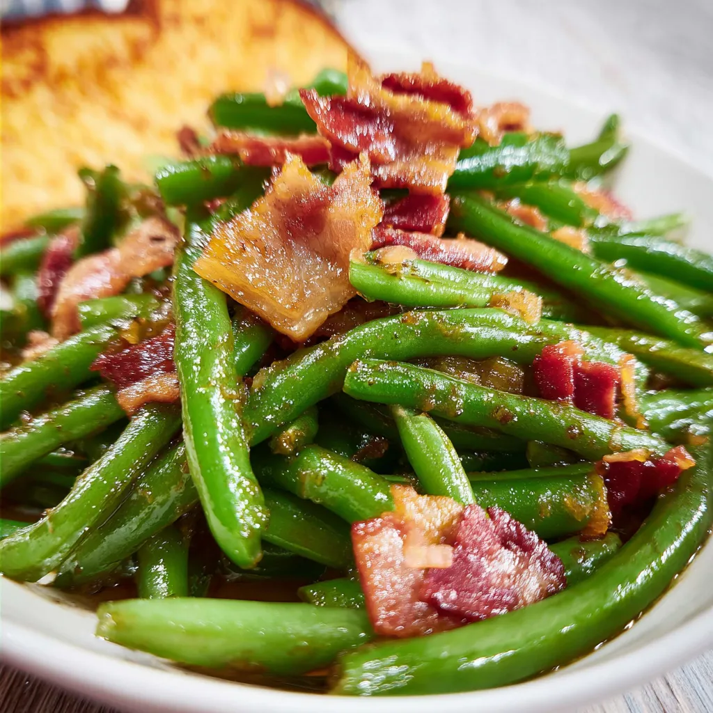 Southern Green Beans With Bacon and Onion