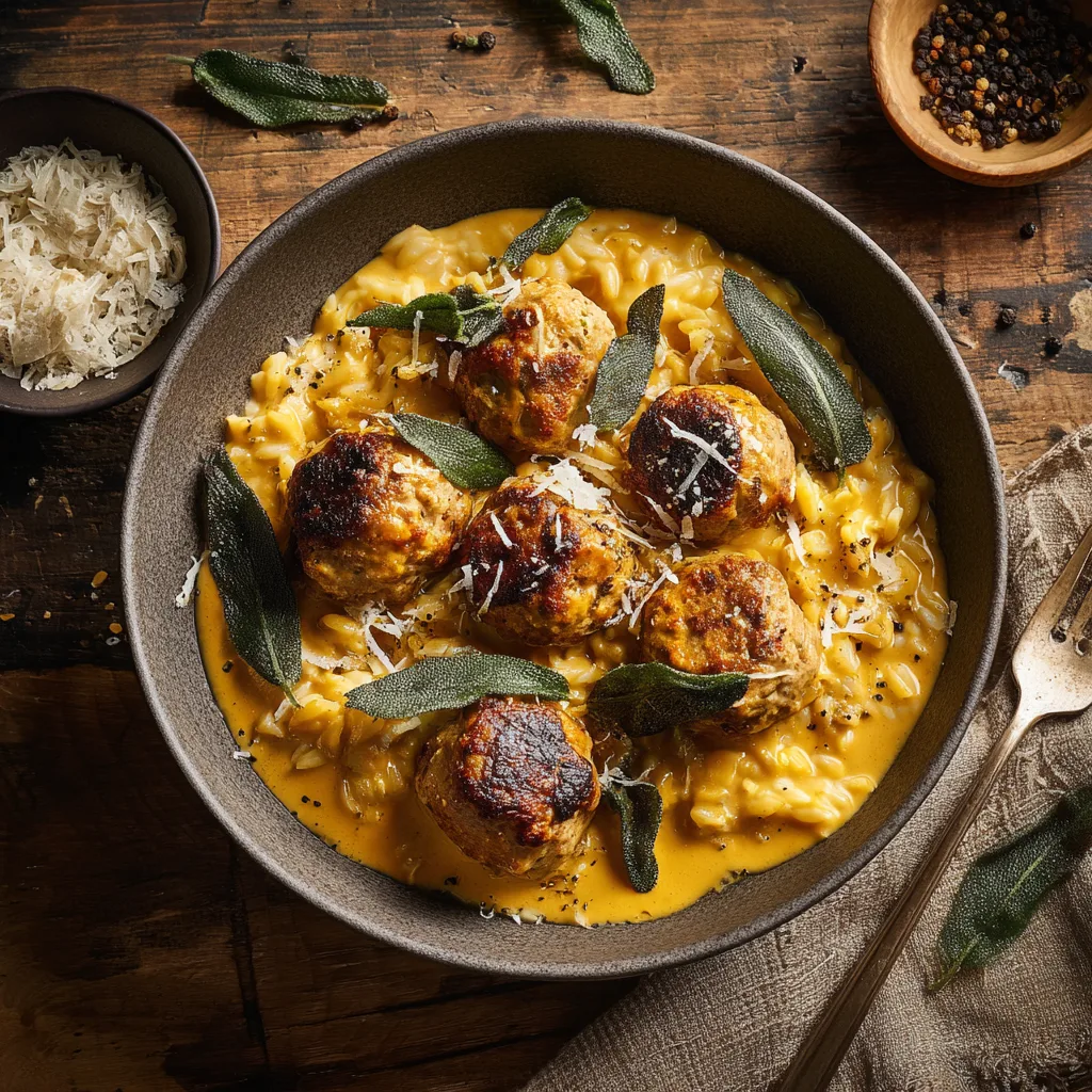 Turkey Meatballs Pumpkin Sage Sauce 