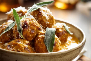 Turkey Meatballs Pumpkin Sage Sauce