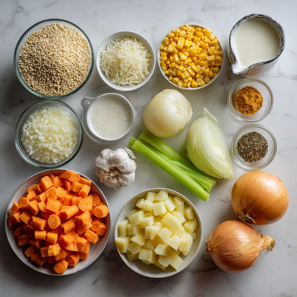 Ingredients You’ll Need Vegan Quinoa Corn Chowder