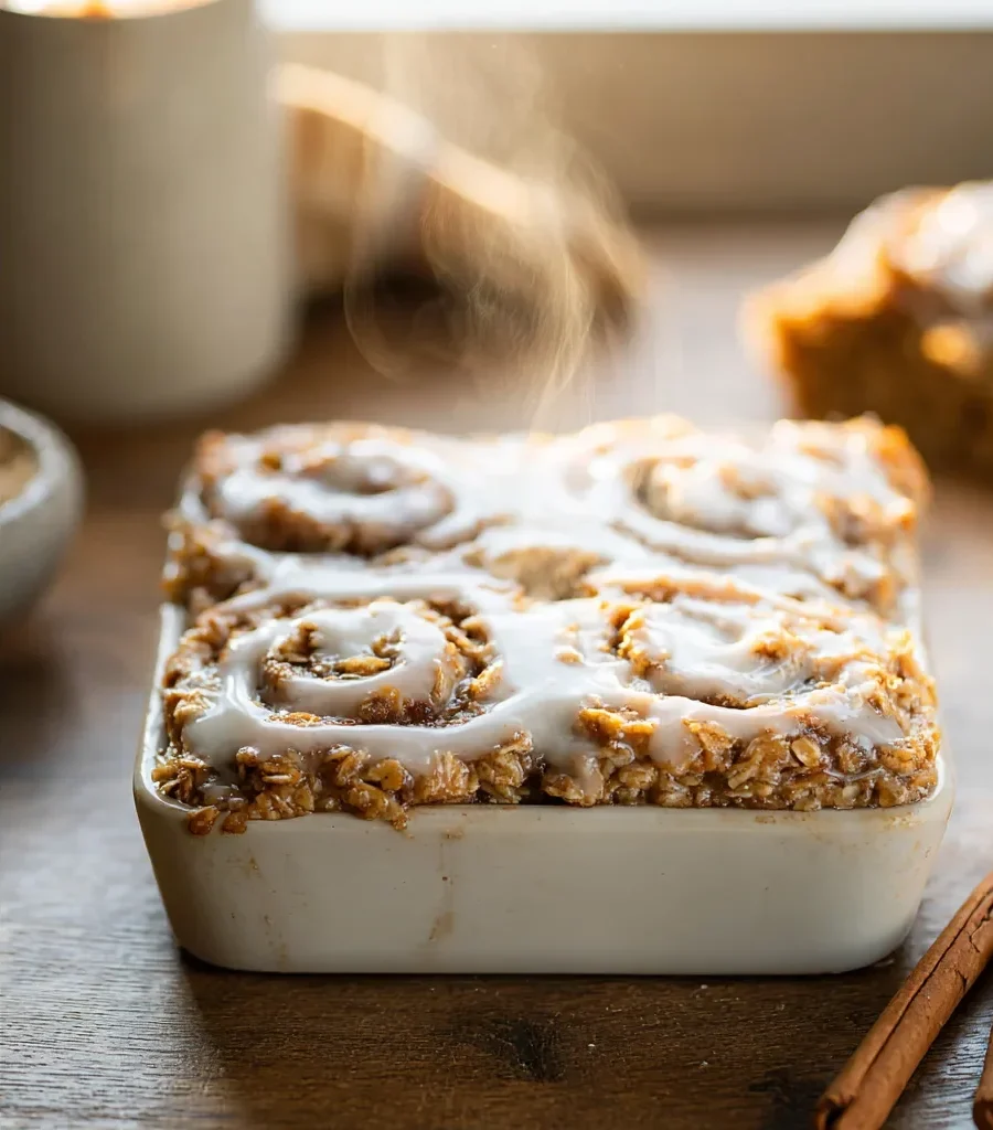 Cinnamon Roll Oatmeal Bake Easy