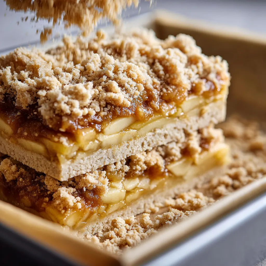 Apple Pie Crumble Bars Ready to Serve