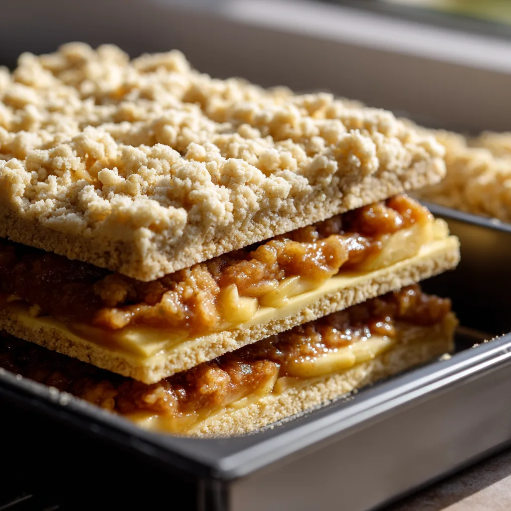 Assembling Apple Pie Crumble Bars
